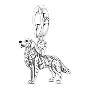 Silver Dog Charm Pendant